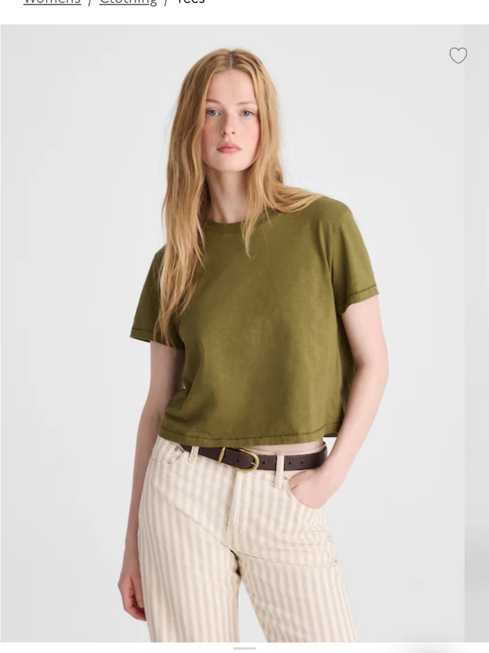 Madewell green Olive Short Sleeve Crop Tee - Women